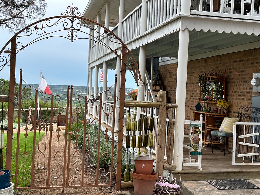 Entry into back yard and outside stair case