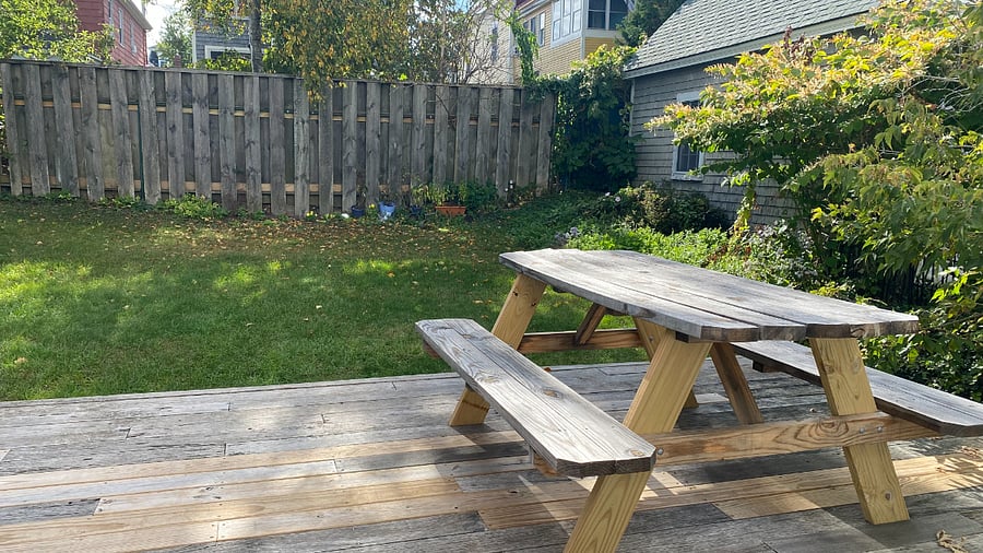 Back deck & yard