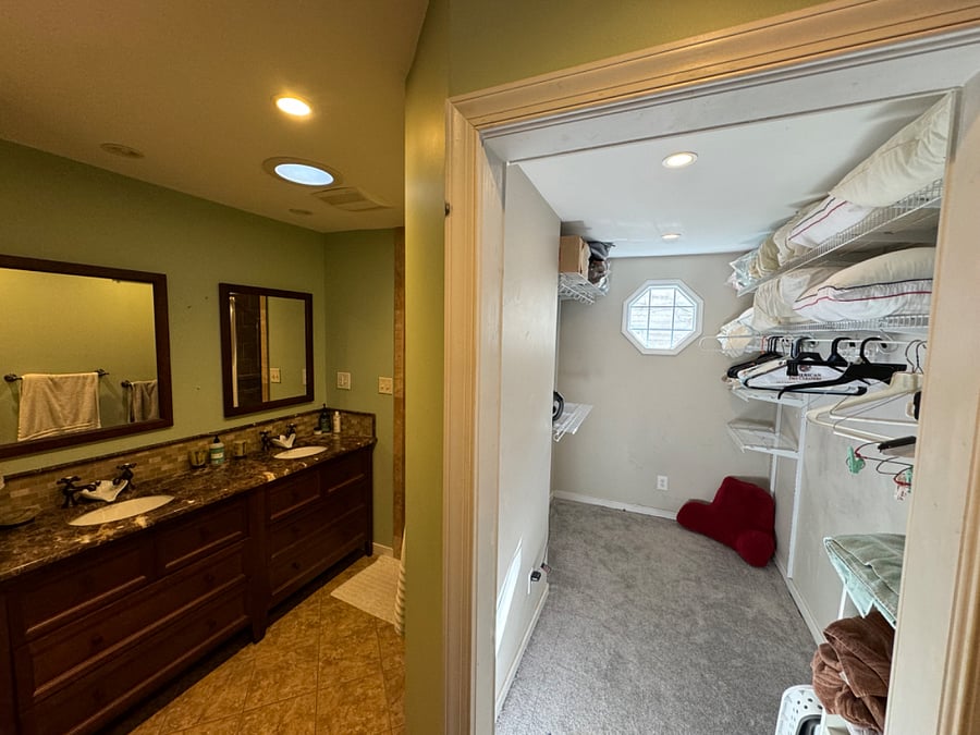 Large walk-in closet with natural light