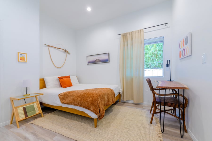 Sleep, scroll, or send emailsthis cozy queen room with a desk and ensuite makes it all feel like vacation.