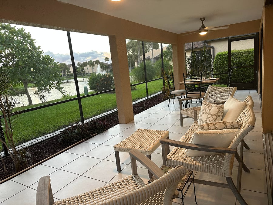 Lanai with access from Dining area and kitchen - 5 sliding doors total. 
