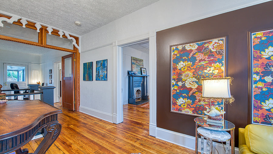 Main Hallway in center of the apartment gives a nod to early 1900s construction of this beautiful brownstone.