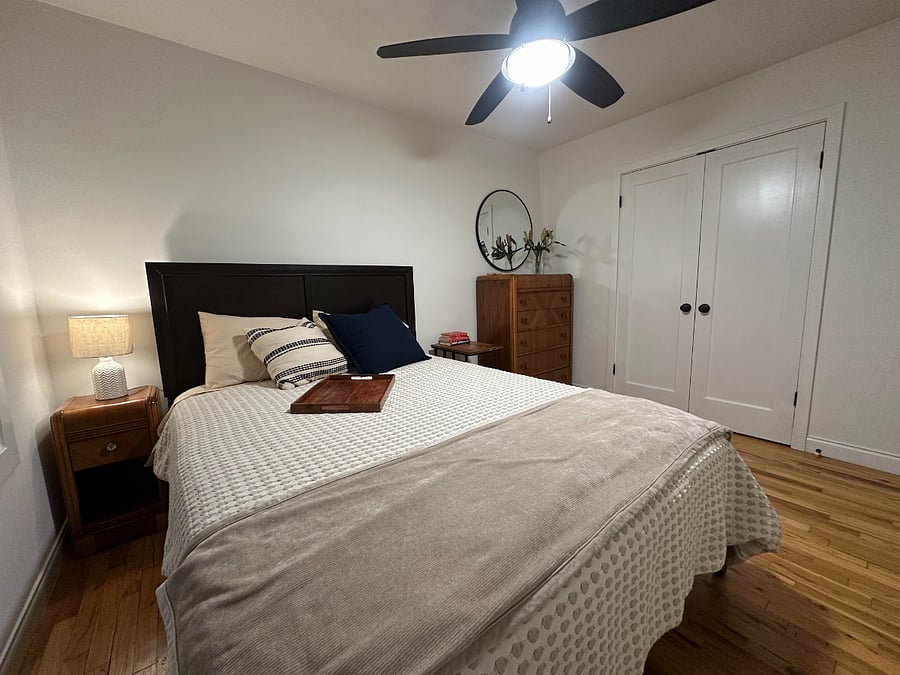 Bedroom with large 2' x 9' closet