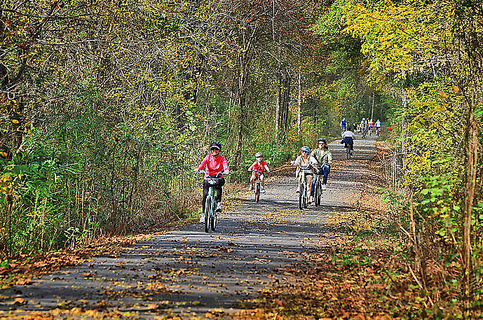 The Swamp Rabbit Trail is just minutes away