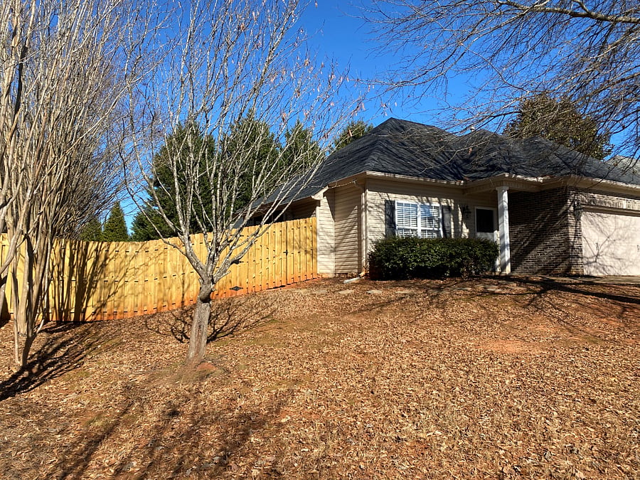 Back yard is fully fenced