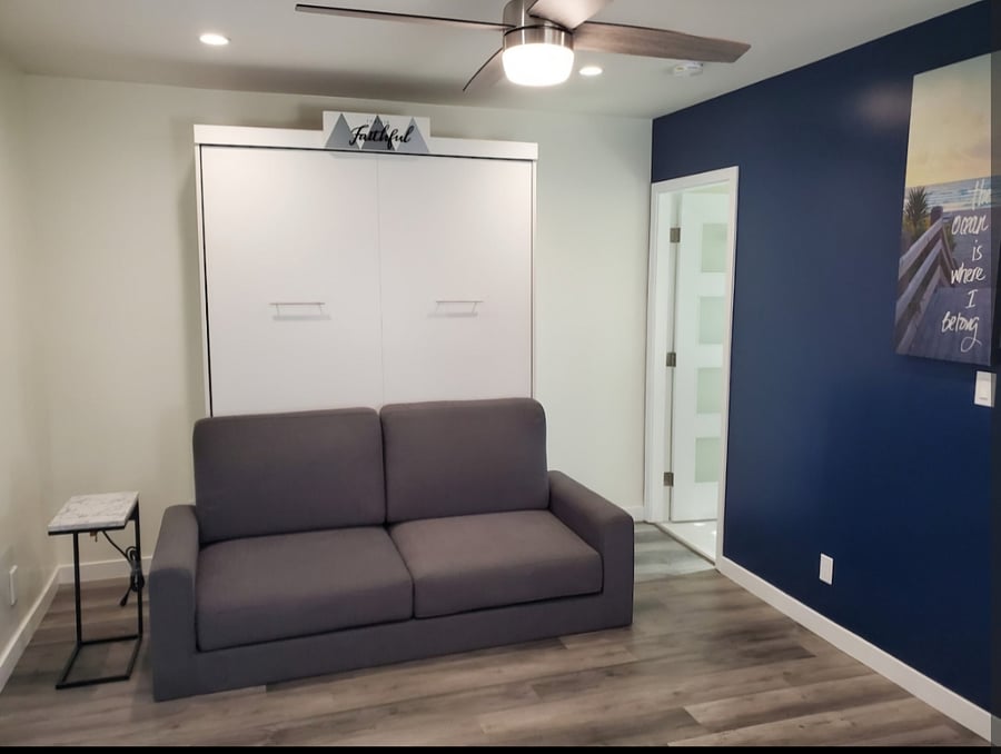 The Murphy Bed converts into a sofa!