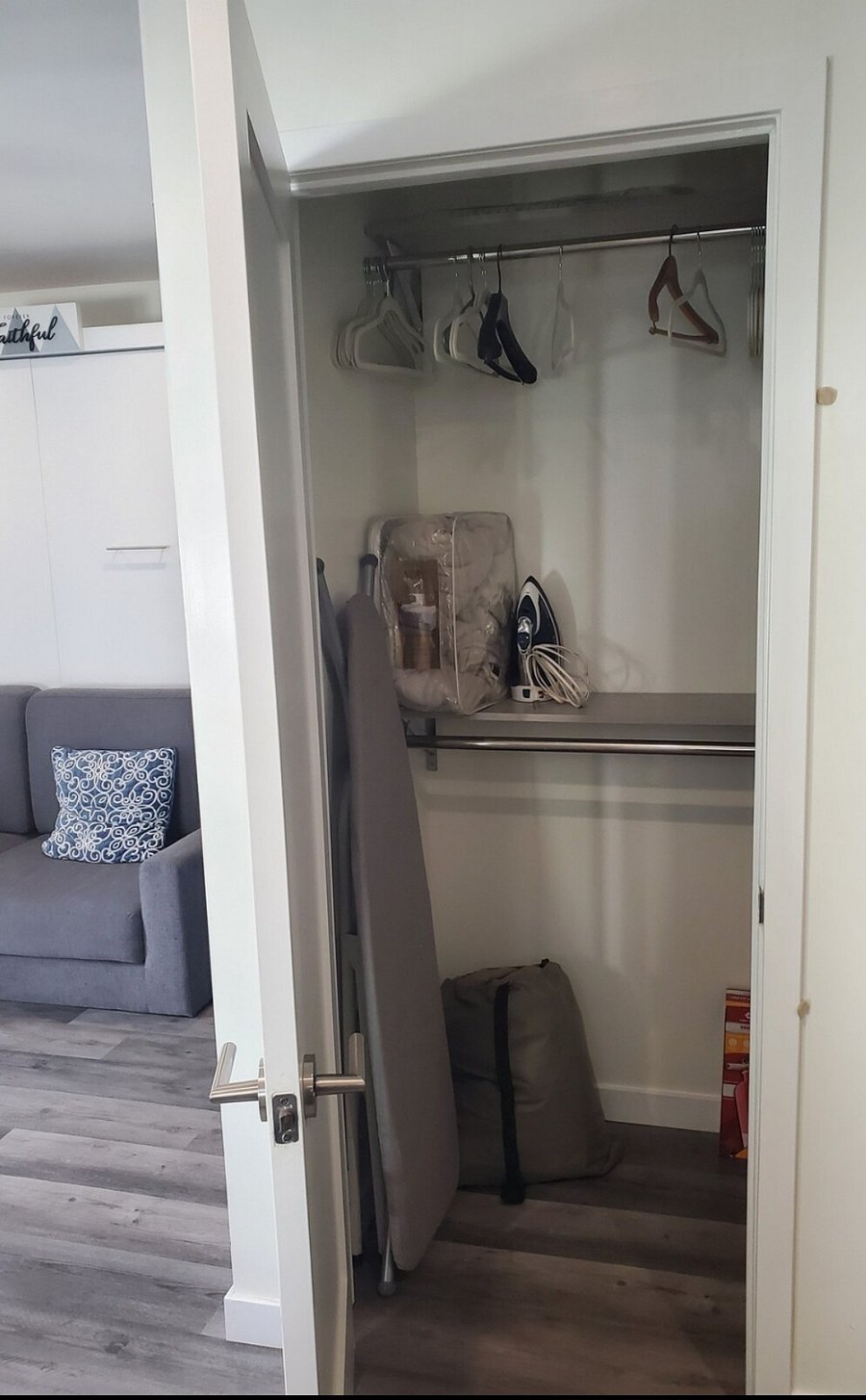 Comes with a full closet with shelving!