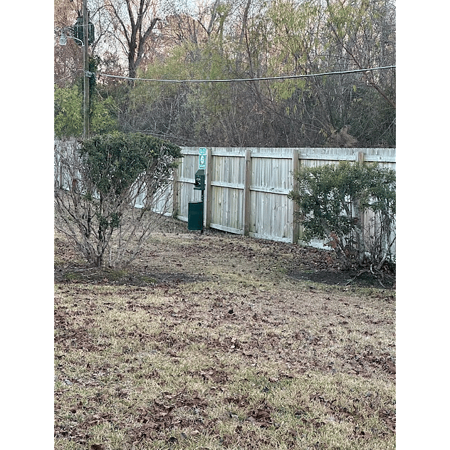 Fenced in backyard