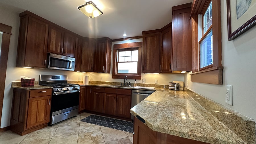 Kitchen with gas stove