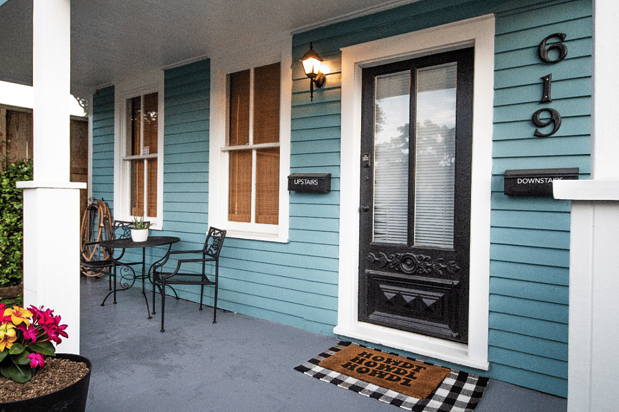 Private, well-lit and secure entry with cozy seating. Enjoy garden charm and an easy walk to the beach and UTMB.