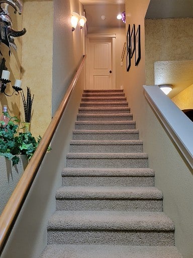 Stairs to Private Room and Bath.