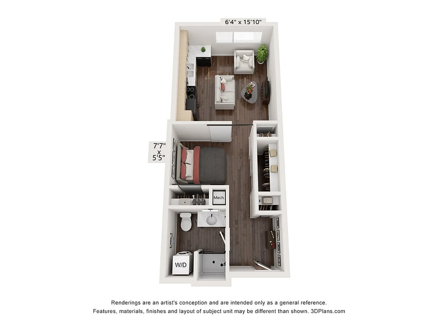 Pearl - Studio Floor Plan