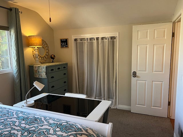 Upstairs bedroom with two closets