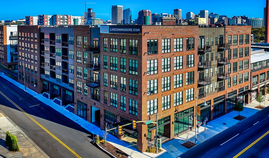 Exterior View of apartment complex which is conveniently located near various dining options, stores and attractions! 