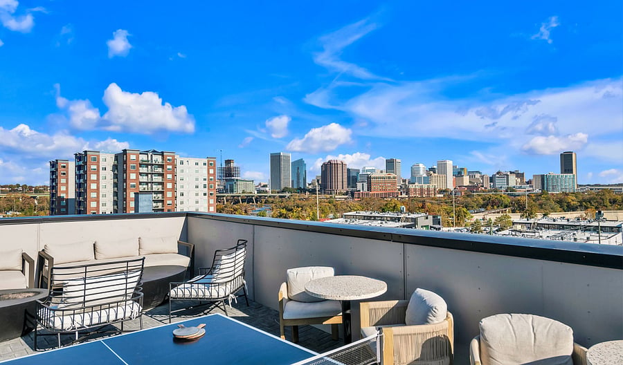 The sky lounge with views of the city