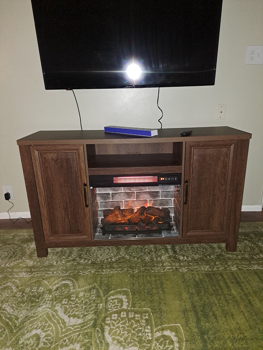 New entertainment center with fireplace
