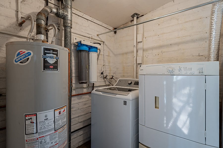Washer and dryer in attached laundry room is exclusive to rental unit.