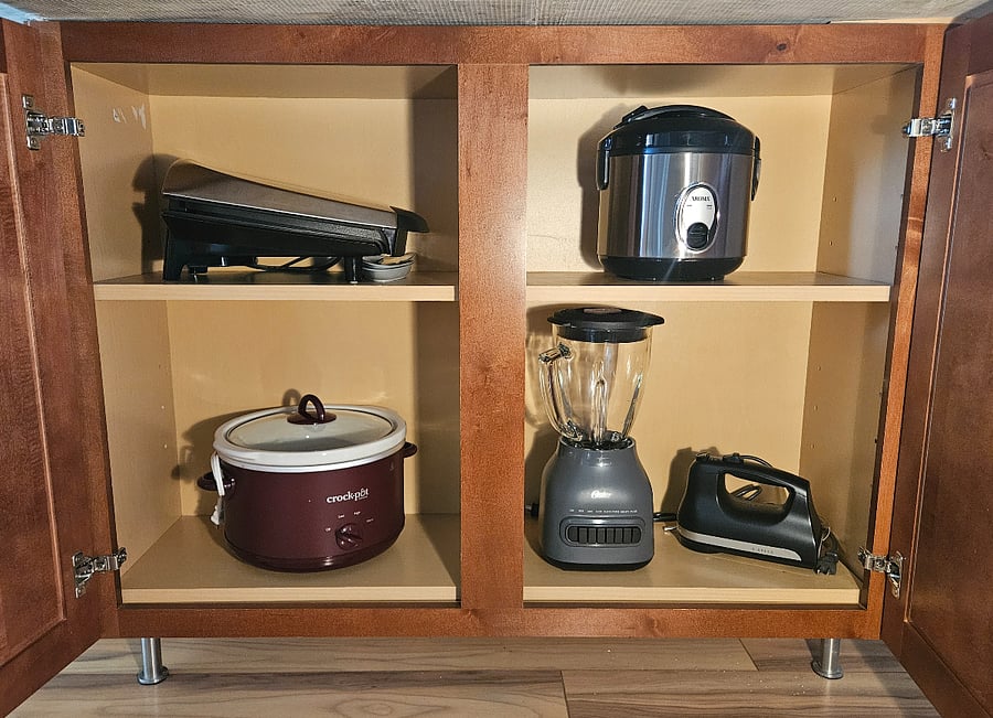 Many useful small appliances provided to suit your food preparation needs.