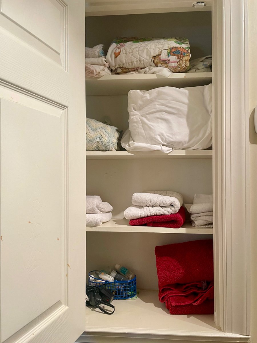 Storage closet with extra linens