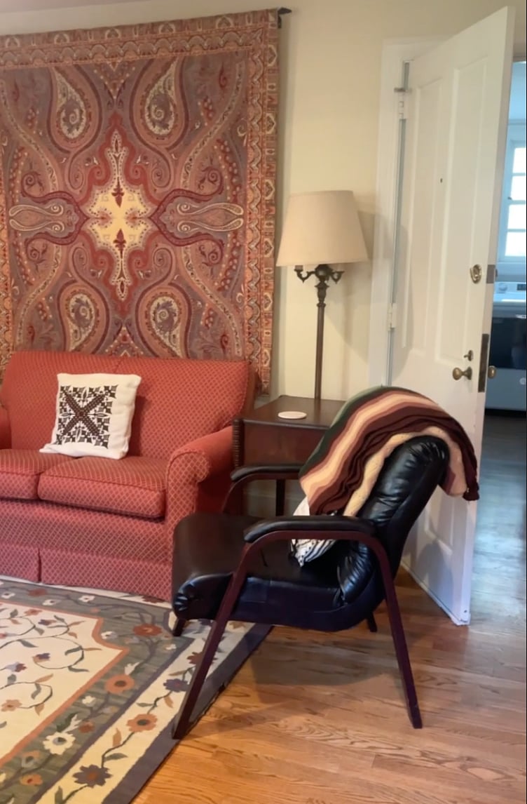 Living area with door to utility room (washer and dryer)