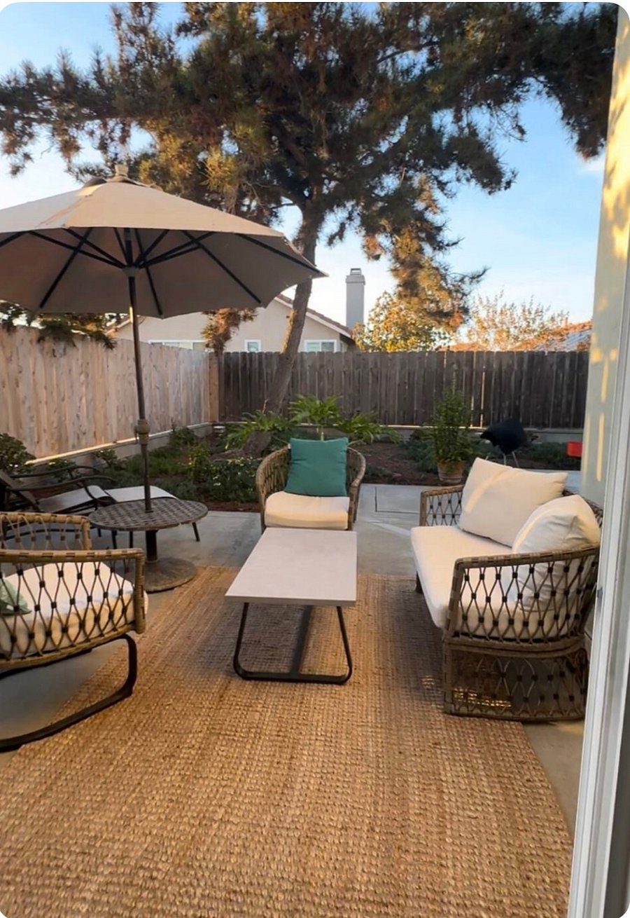 Seating area backyard patio 