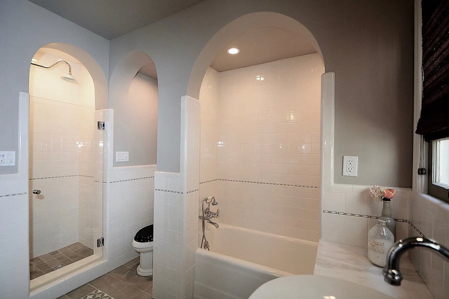 Spacious Master Bathroom with a soaking tub and a separate shower - in main house