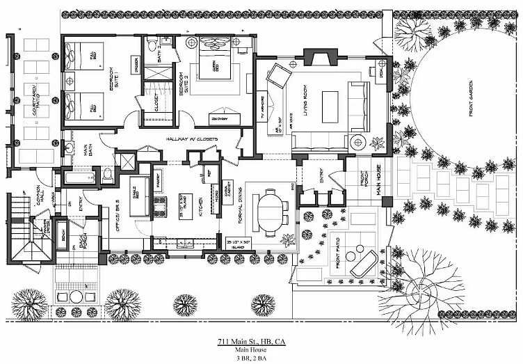 Main House FLOOR PLAN at 711 Main St., HB