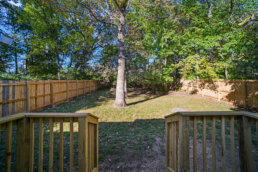 fenced yard