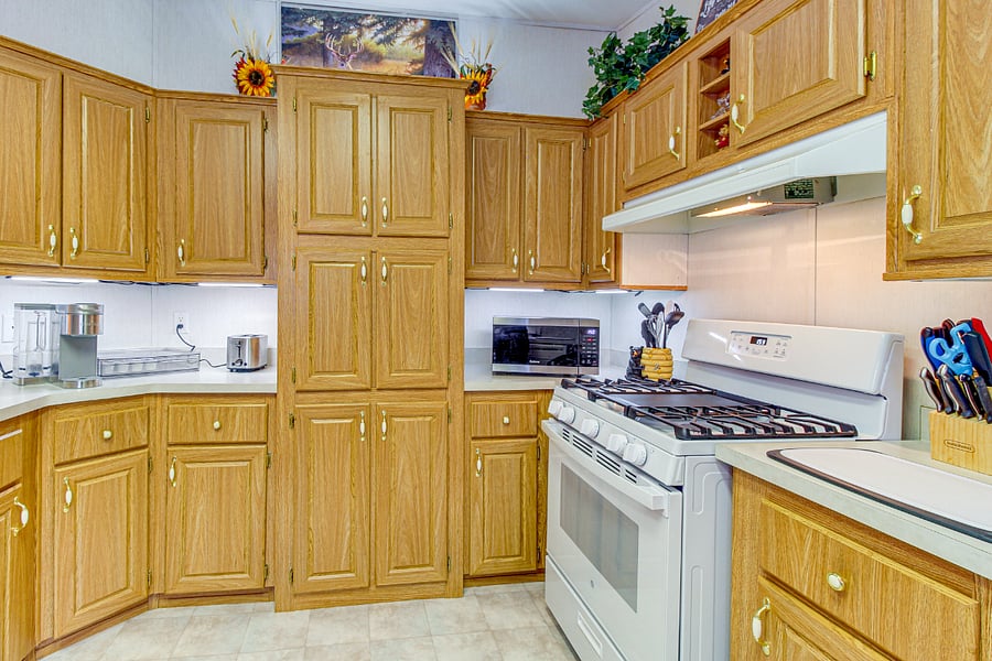 Full kitchen with many pots, pans and food storage containers.  Features a brand new stove, microwave/Air fryer, New keurig machine for that much needed morning coffee.