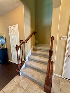 Stairs to your upstairs private retreat.