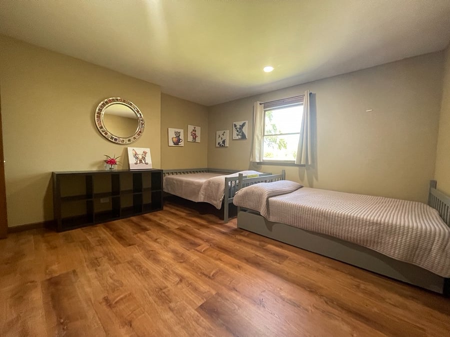 Room #2 with two full size beds and a twin trundle.