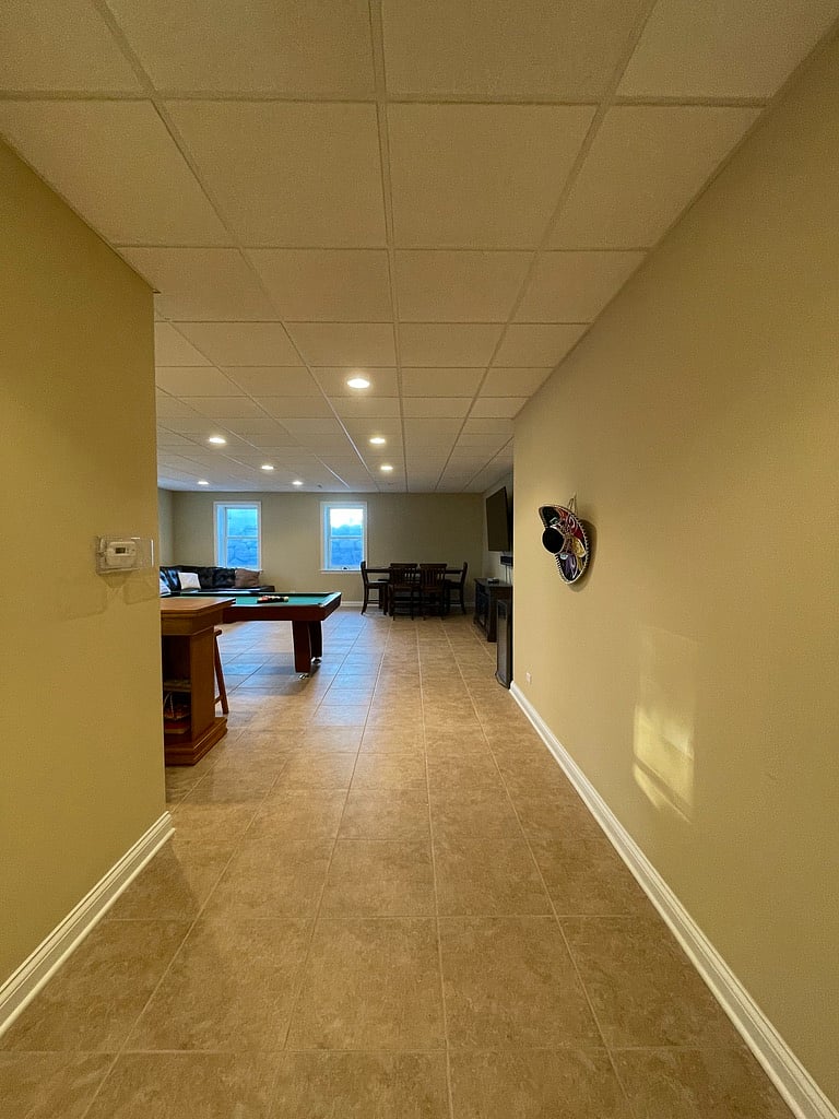 Entrance to the basement/entertainment room.