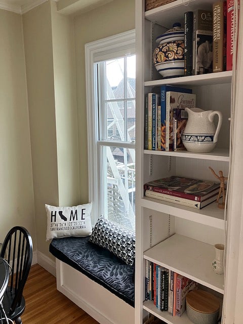 Window seat in Dining room.