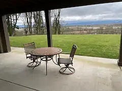Covered patio with stunning view