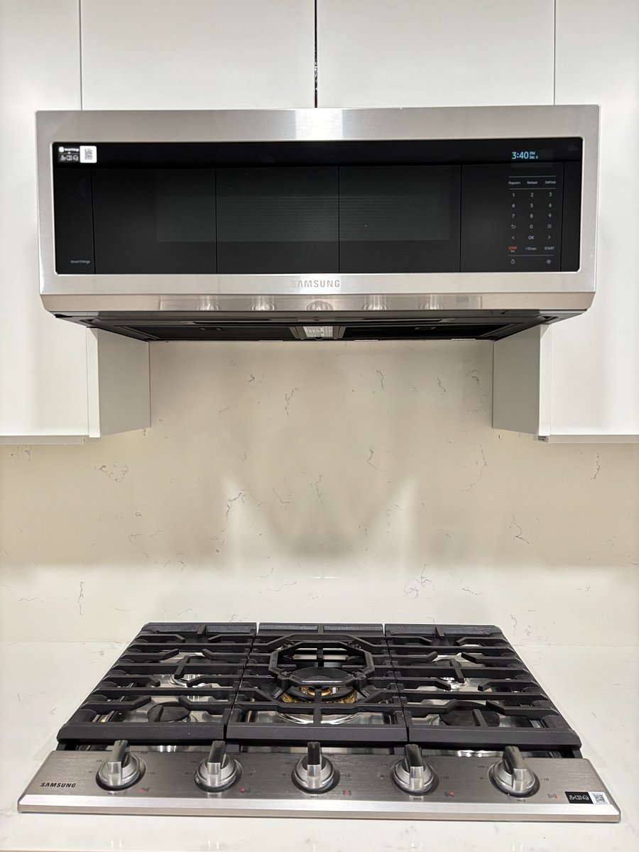new microwave and cooktop