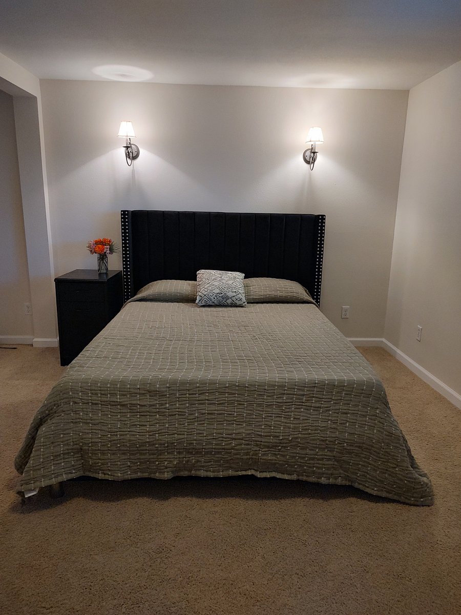 Primary bedroom with queen bed