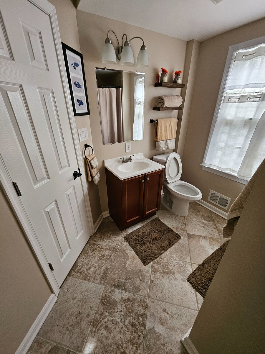 Bathroom sink and toilet