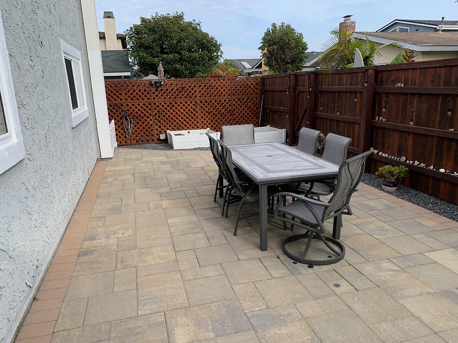 Shared backyard with outdoor furniture