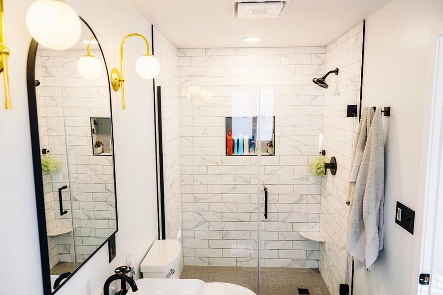 Walk-in shower in master bath