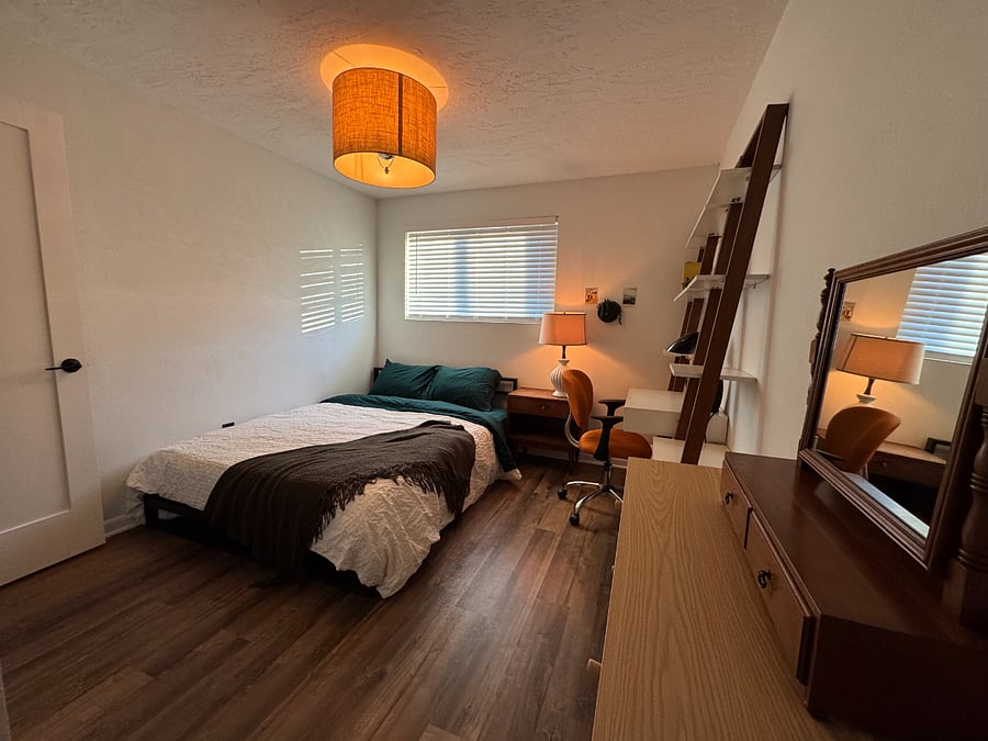 Bedroom #2 has a queen-sized bed.