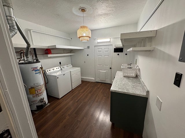 The laundry room has a door that leads to the garage.