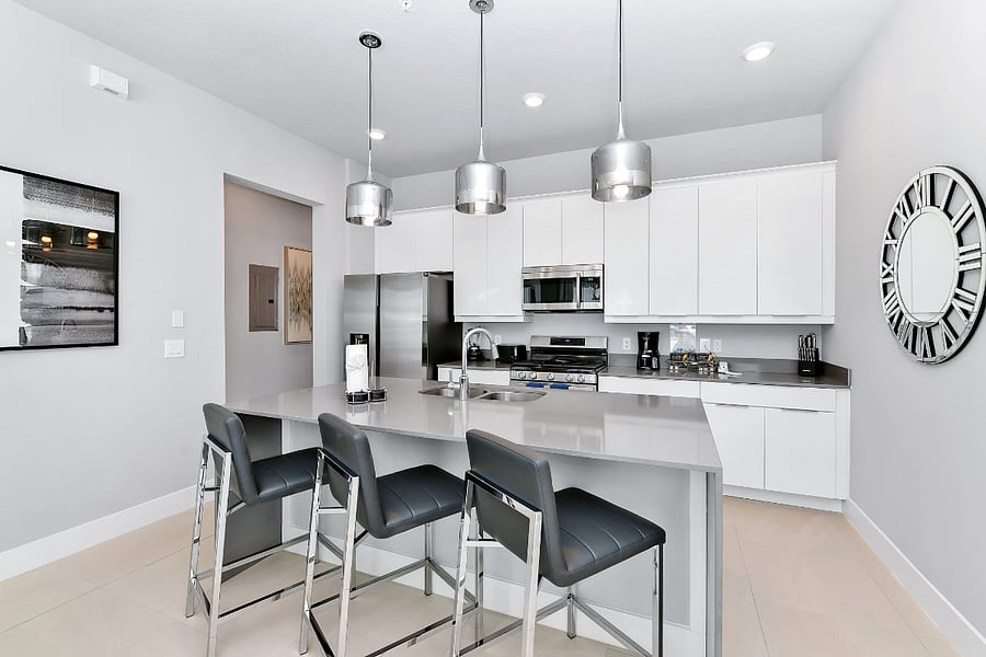 Full Kitchen (includes: fridge, dishwasher, microwave, cooking utensils, silverware, etc)