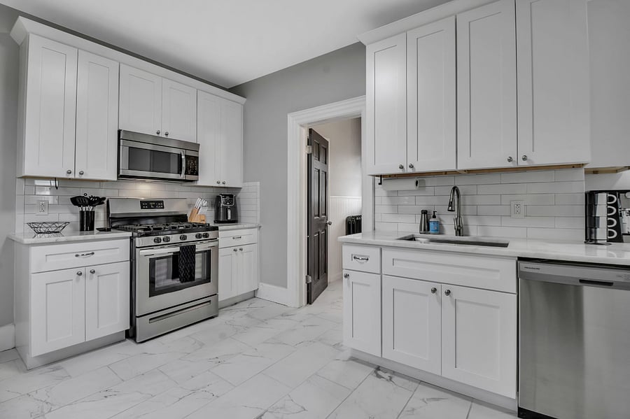 Kitchen with stainless steel appliances!
