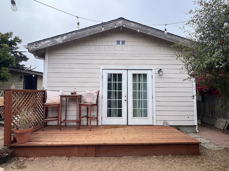 Your front door, faces fire pit/backyard.