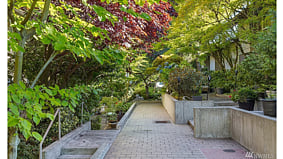 Garden walk way in the center of complex