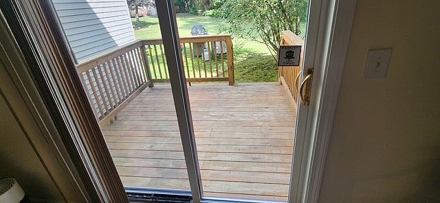 View of deck from Living Room