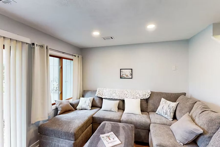 Large couch in living room