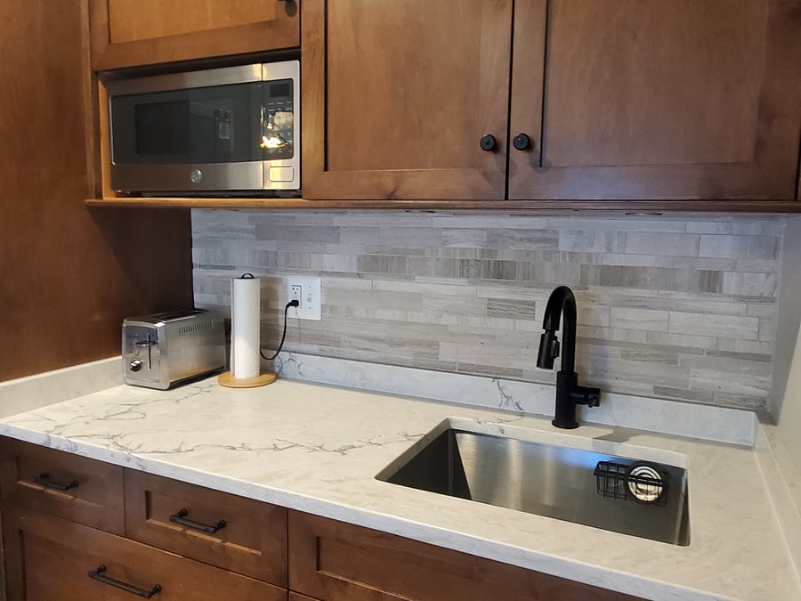 Kitchenette with neutral warm tones