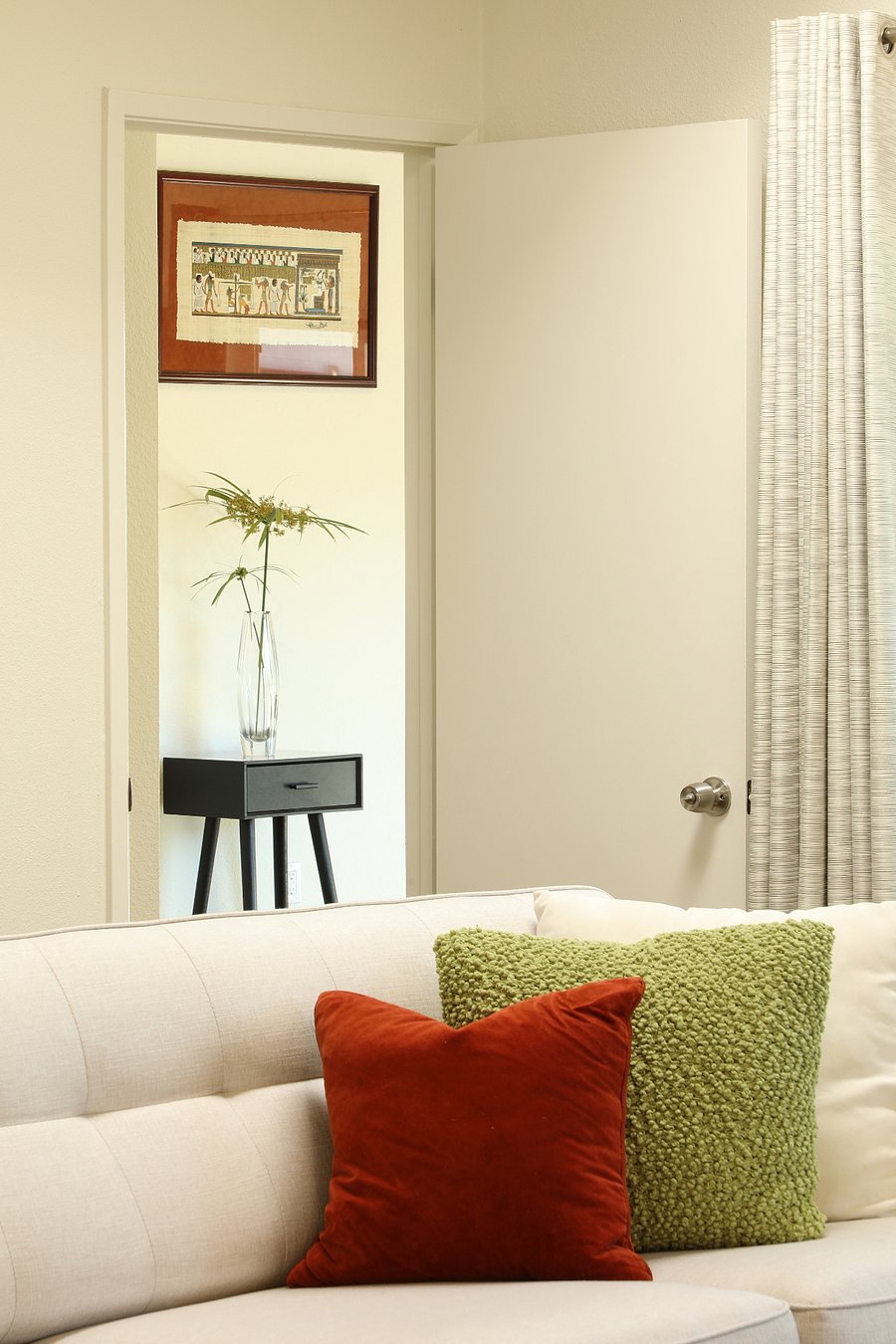 Papyrus plants grow in the backyard. 

Papyrus paper from Cairo is what the Egyptian art hanging in the background is painted on.