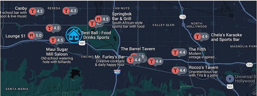 Several bar options in the area as well
